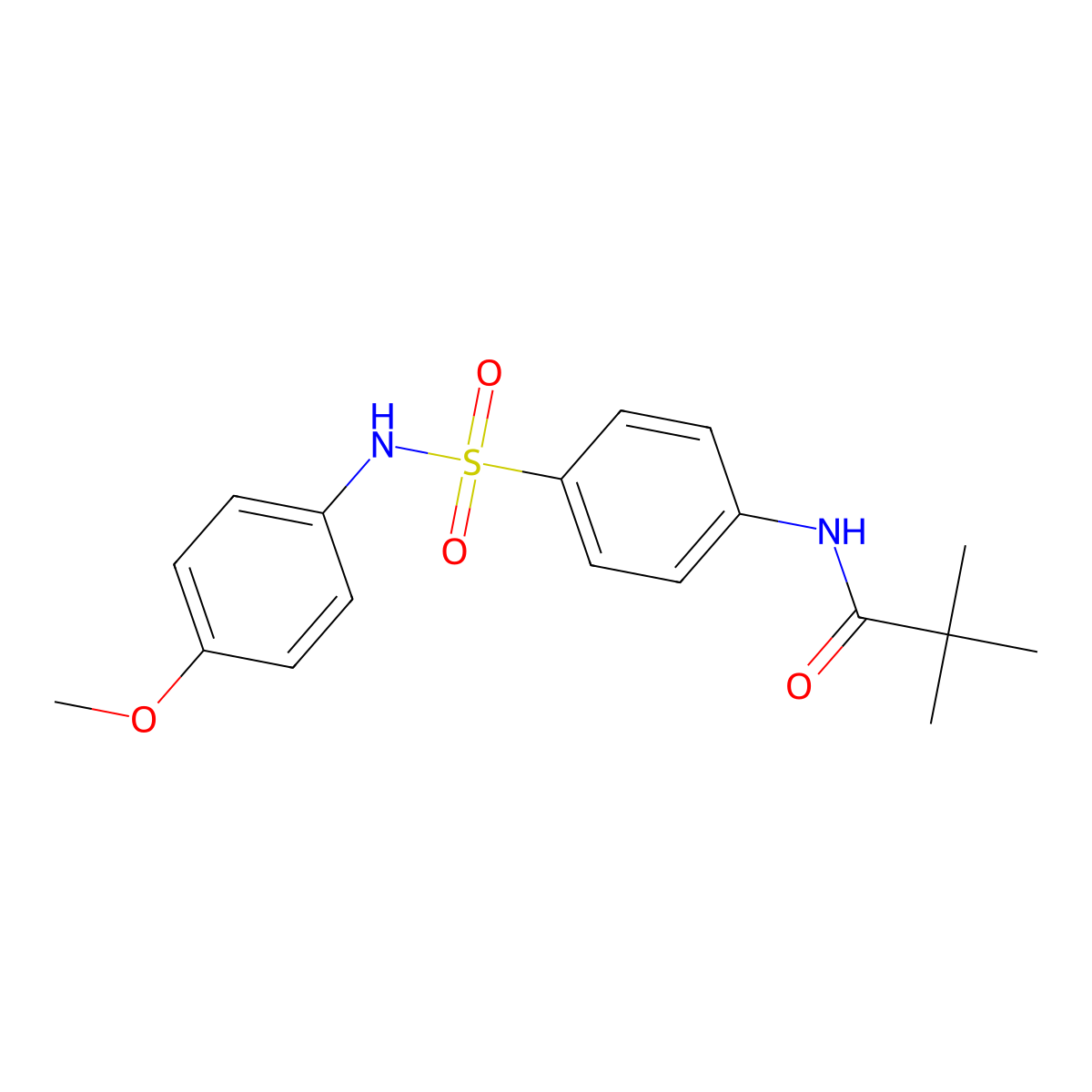 N-[4-[(4-methoxyphenyl)sulfamoyl]phenyl]-2,2-dimethylpropanamide molecular structure, CAS 817569-26-9