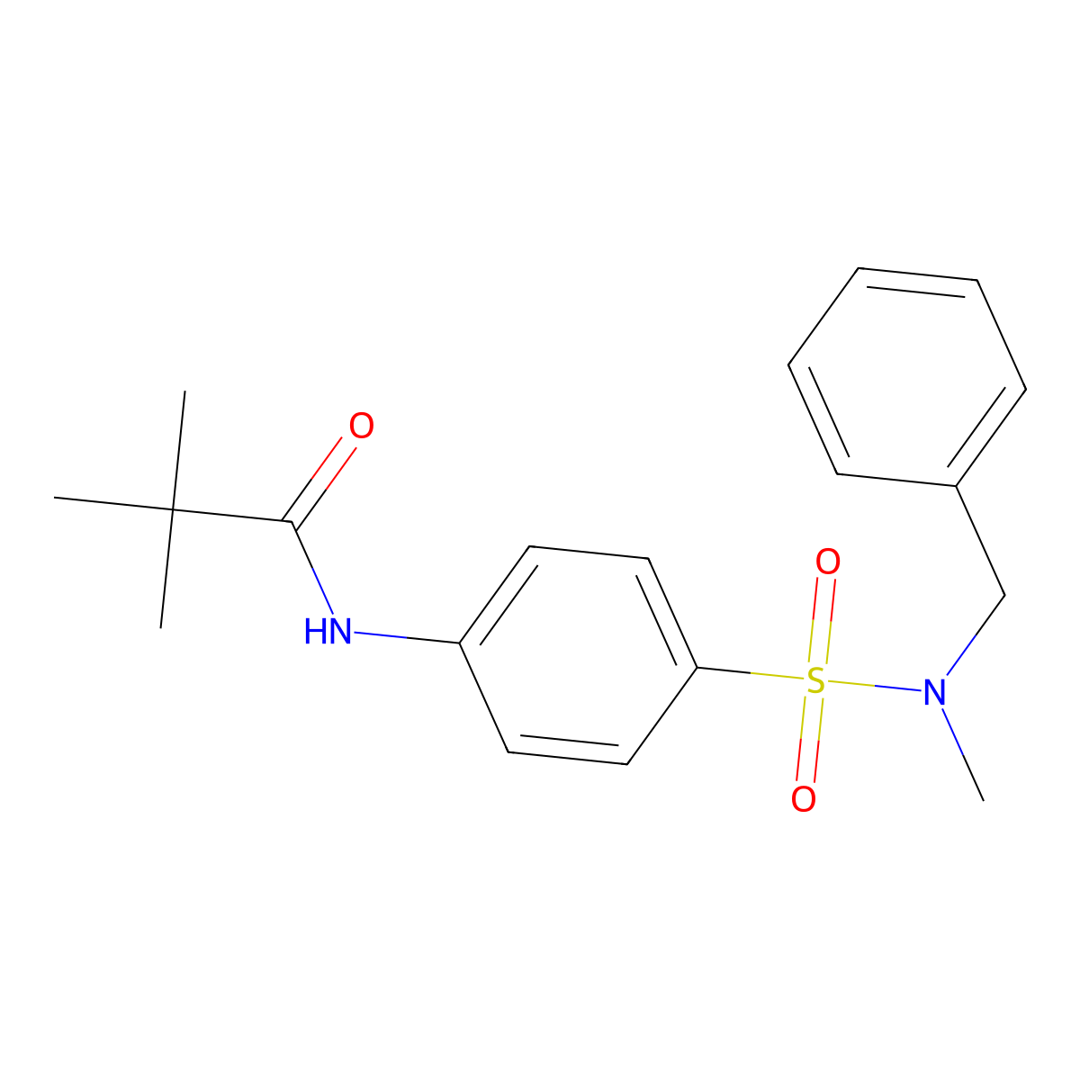 N-[4-[benzyl(methyl)sulfamoyl]phenyl]-2,2-dimethylpropanamide molecular structure, CAS 817569-28-1