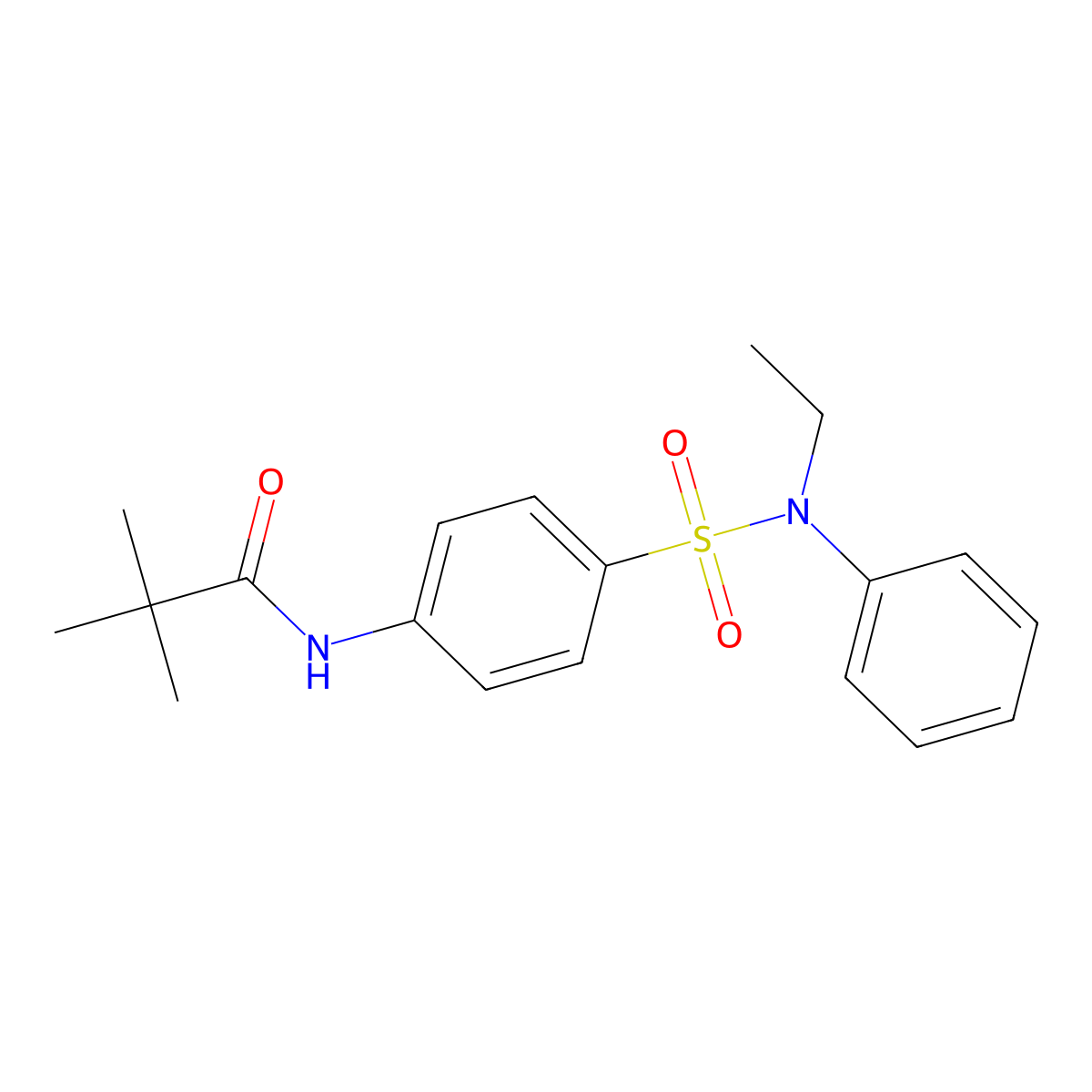 N-(4-{[ethyl(phenyl)amino]sulfonyl}phenyl)-2,2-dimethylpropanamide molecular structure, CAS 817569-30-5