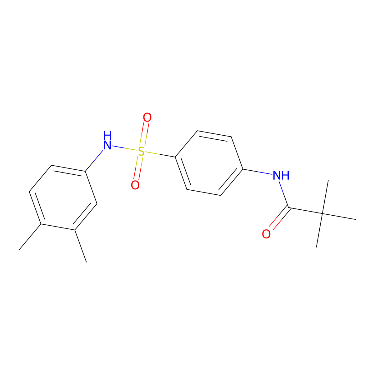 N-[4-[(3,4-dimethylphenyl)sulfamoyl]phenyl]-2,2-dimethylpropanamide molecular structure, CAS 817569-31-6