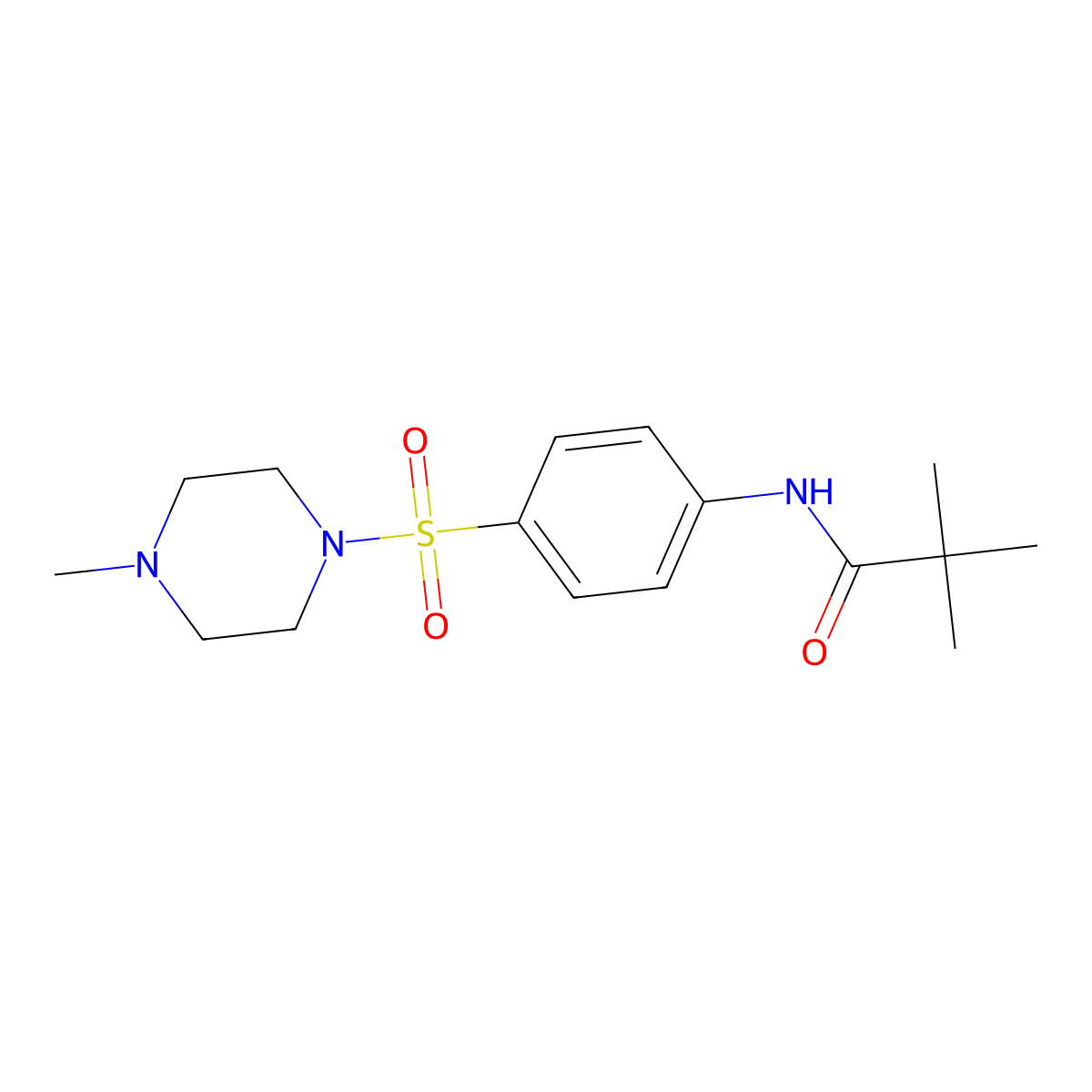 2,2-dimethyl-N-{4-[(4-methyl-1-piperazinyl)sulfonyl]phenyl}propanamide molecular structure, CAS 817569-40-7