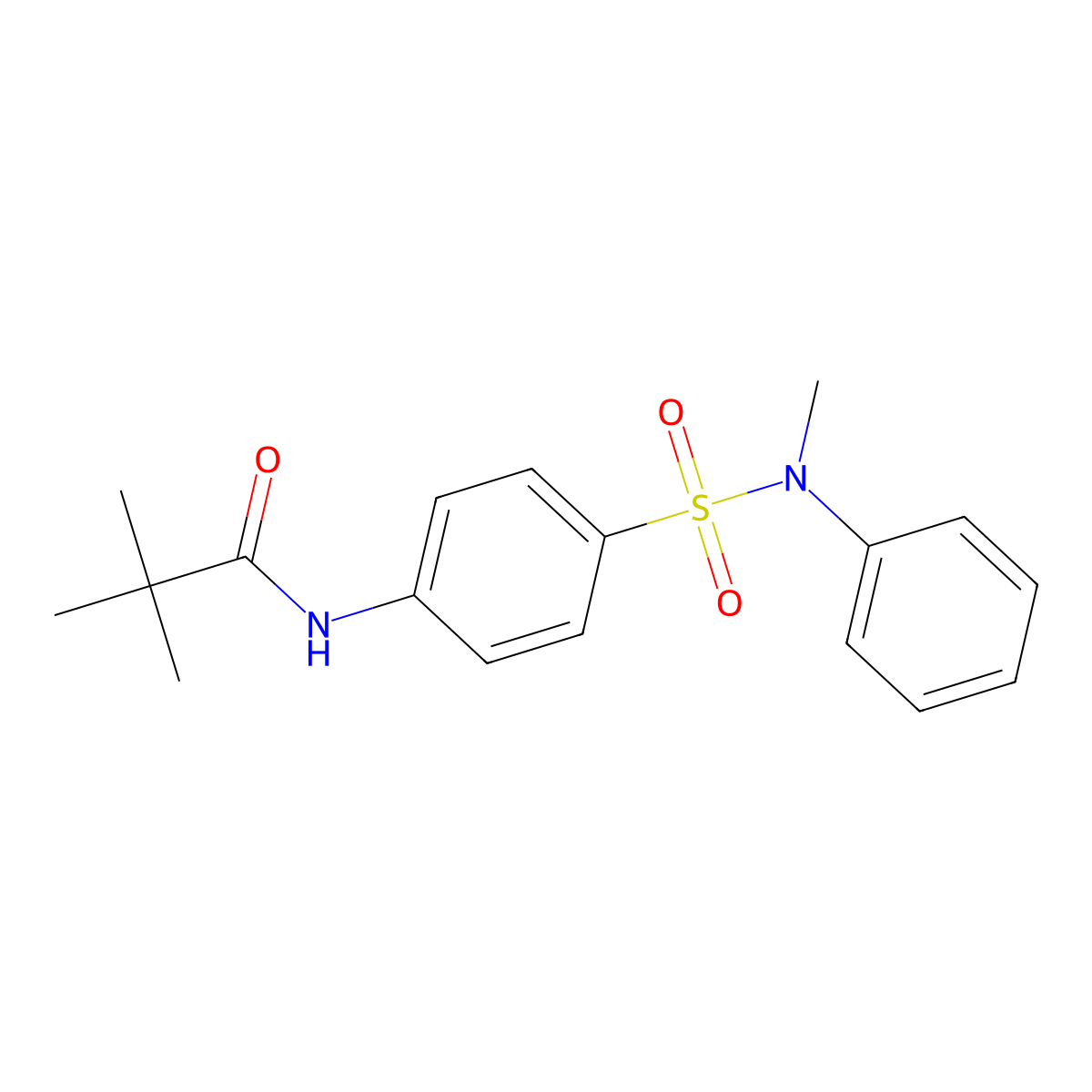2,2-dimethyl-N-{4-[methyl(phenyl)sulfamoyl]phenyl}propanamide molecular structure, CAS 817569-42-9