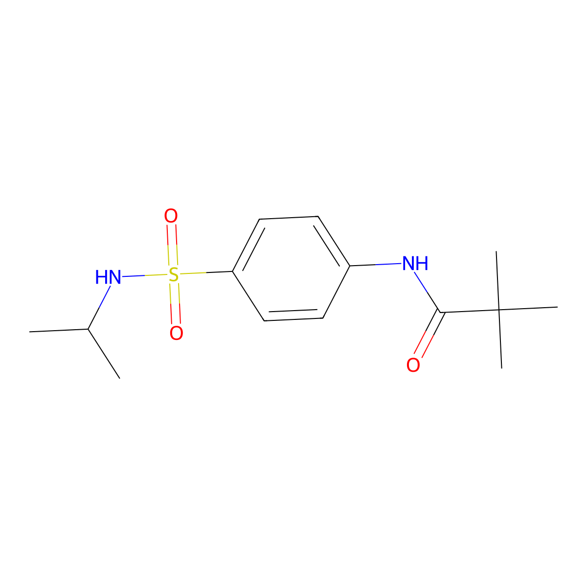 2,2-dimethyl-N-[4-(propan-2-ylsulfamoyl)phenyl]propanamide molecular structure, CAS 817569-44-1