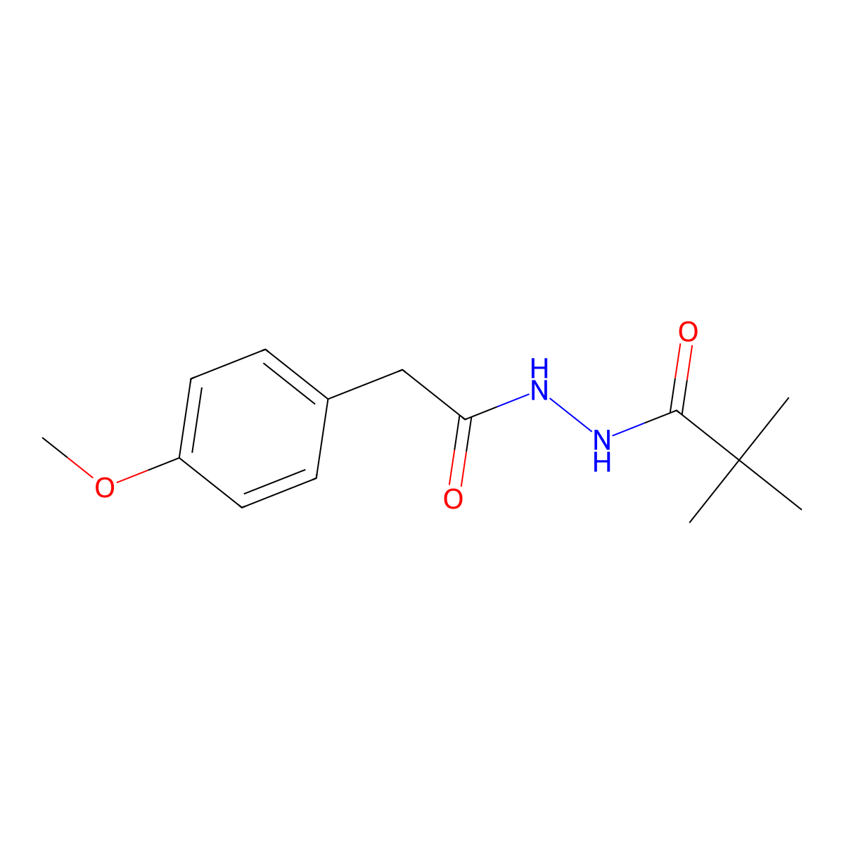 N'-[2-(4-methoxyphenyl)acetyl]-2,2-dimethylpropanehydrazide molecular structure, CAS 817569-60-1