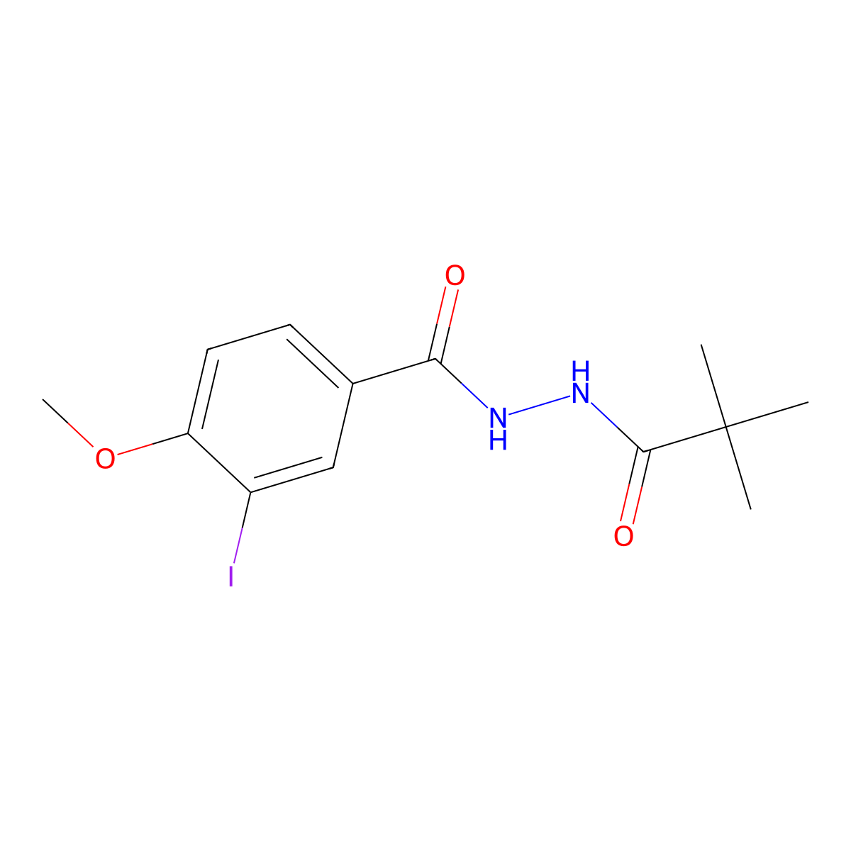 N'-(2,2-dimethylpropanoyl)-3-iodo-4-methoxybenzohydrazide molecular structure, CAS 817569-63-4