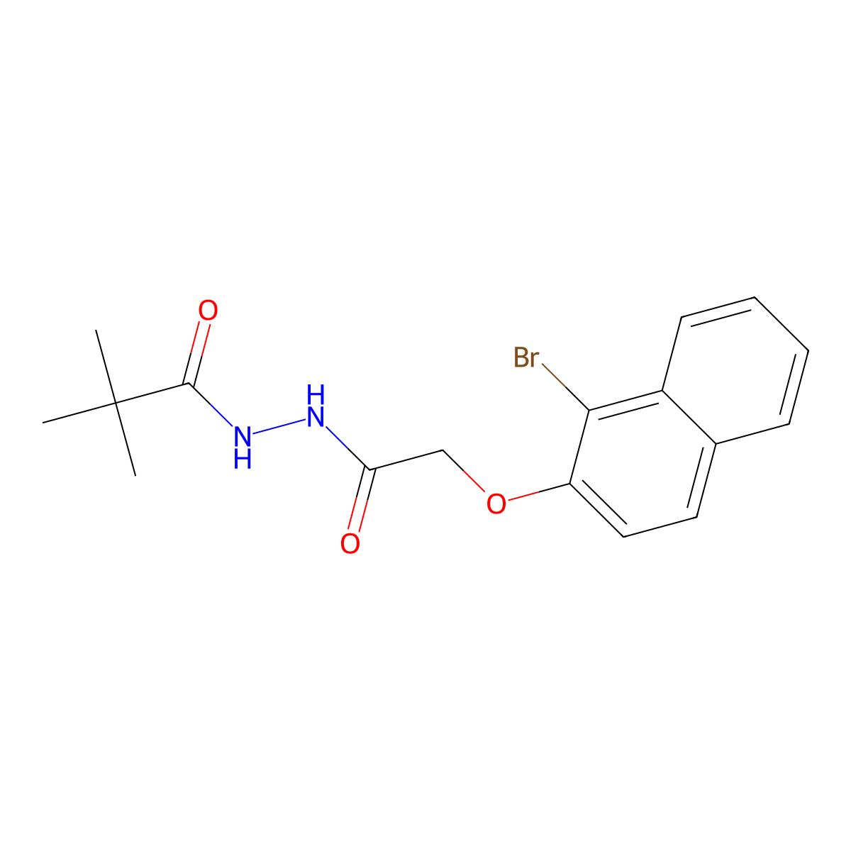 N'-{[(1-bromo-2-naphthyl)oxy]acetyl}-2,2-dimethylpropanohydrazide molecular structure, CAS 817569-69-0
