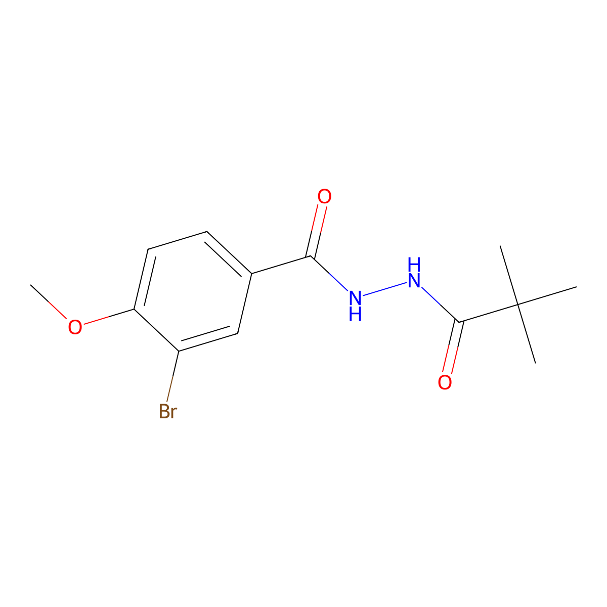 3-bromo-N'-(2,2-dimethylpropanoyl)-4-methoxybenzohydrazide molecular structure, CAS 817569-79-2