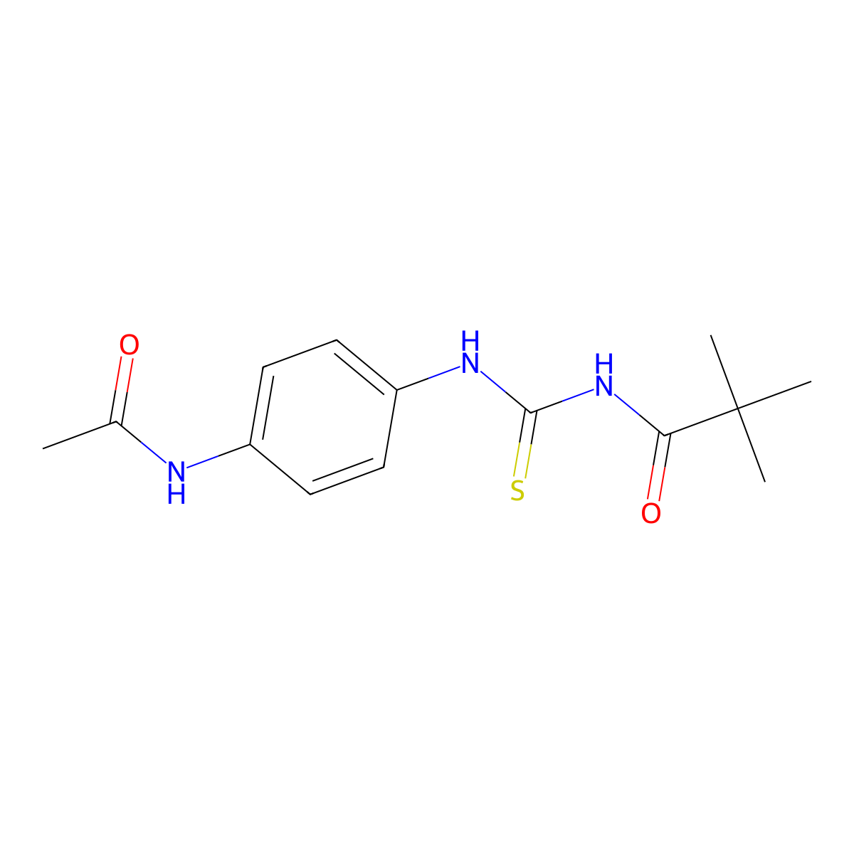 N-[(4-acetamidophenyl)carbamothioyl]-2,2-dimethylpropanamide molecular structure, CAS 817570-09-5