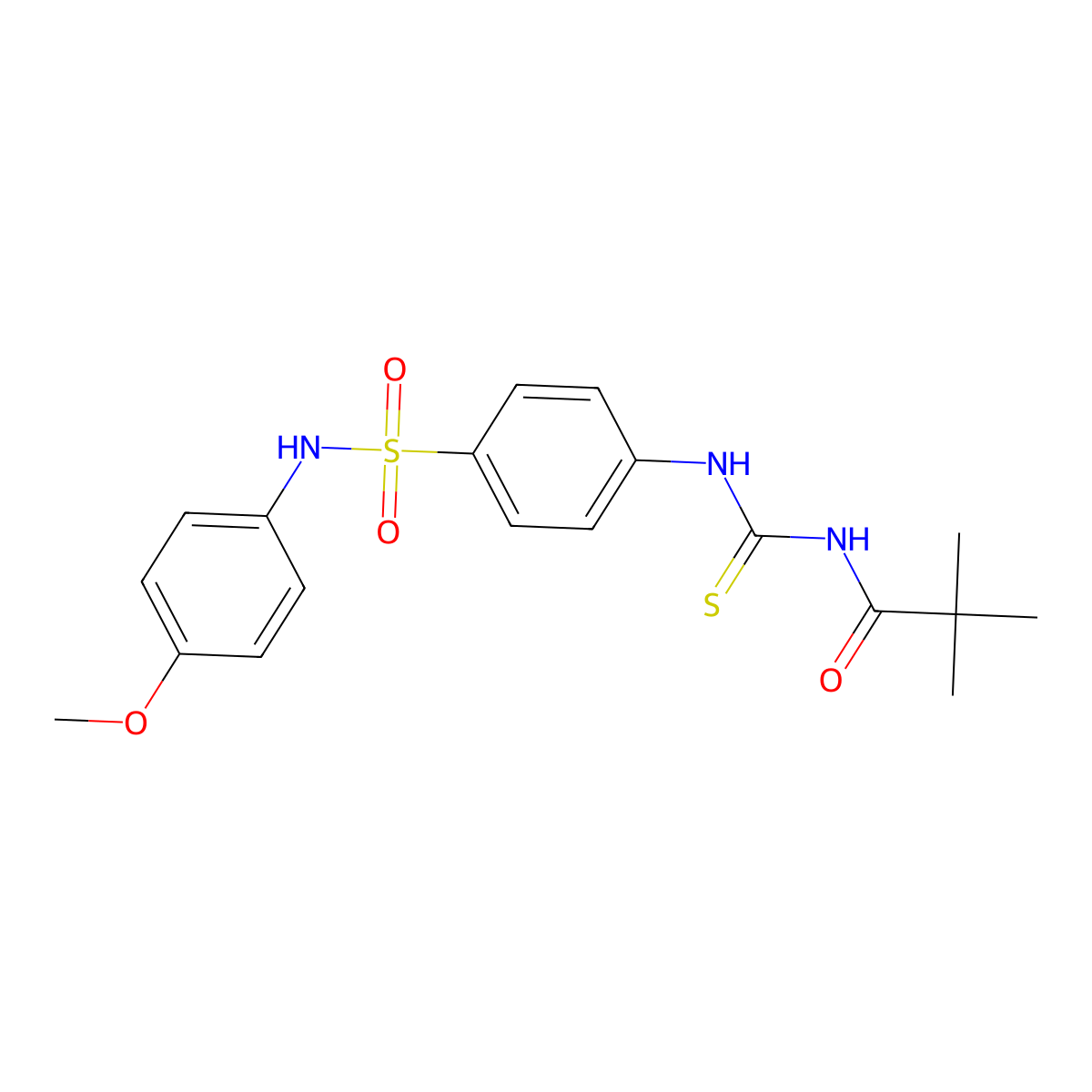 N-[[4-[(4-methoxyphenyl)sulfamoyl]phenyl]carbamothioyl]-2,2-dimethylpropanamide molecular structure, CAS 817570-11-9