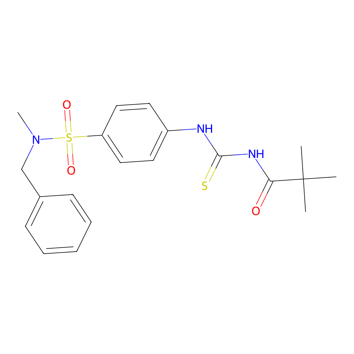 N-{[(4-{[benzyl(methyl)amino]sulfonyl}phenyl)amino]carbonothioyl}-2,2-dimethylpropanamide molecular structure, CAS 817570-13-1