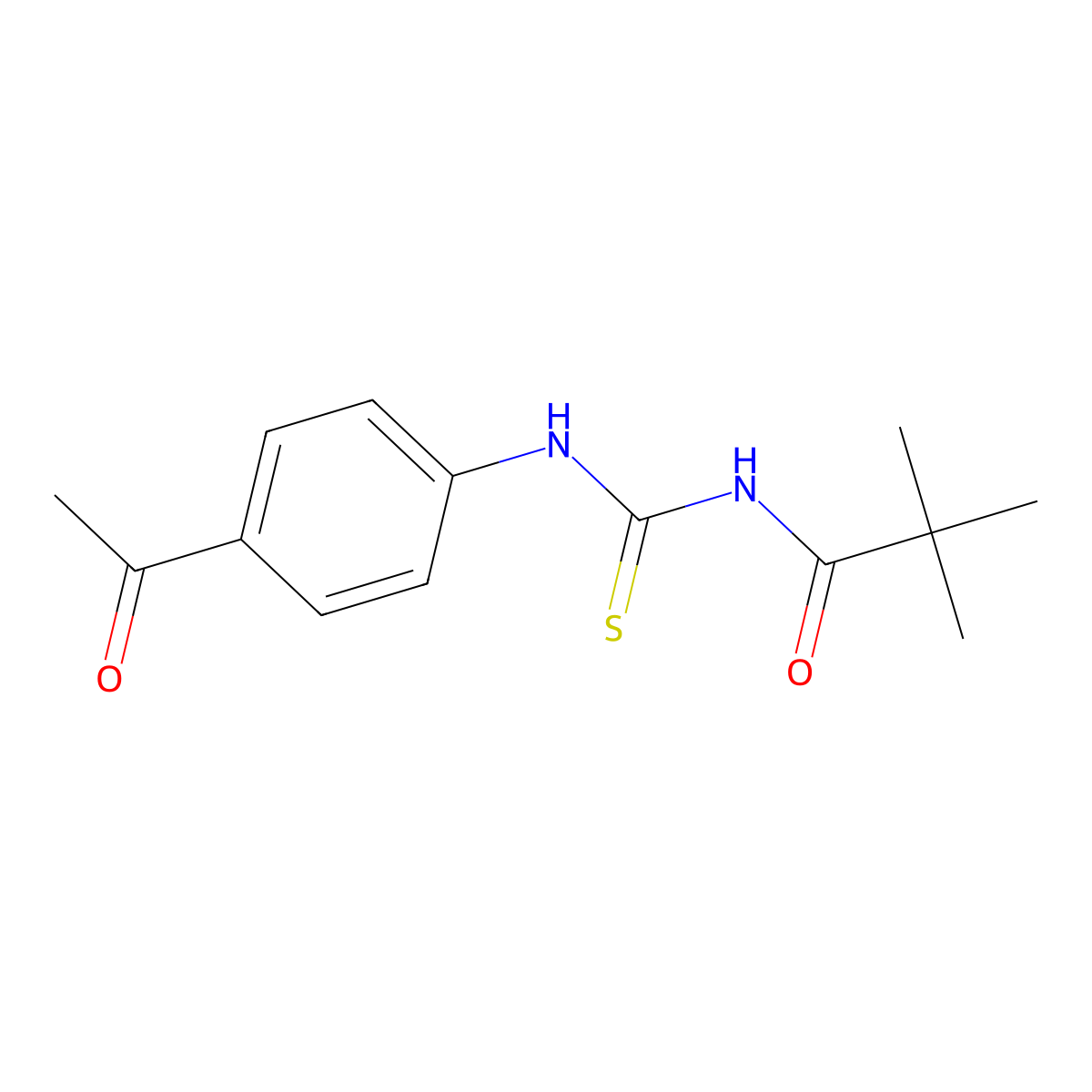 N-[(4-acetylphenyl)carbamothioyl]-2,2-dimethylpropanamide molecular structure, CAS 817570-21-1