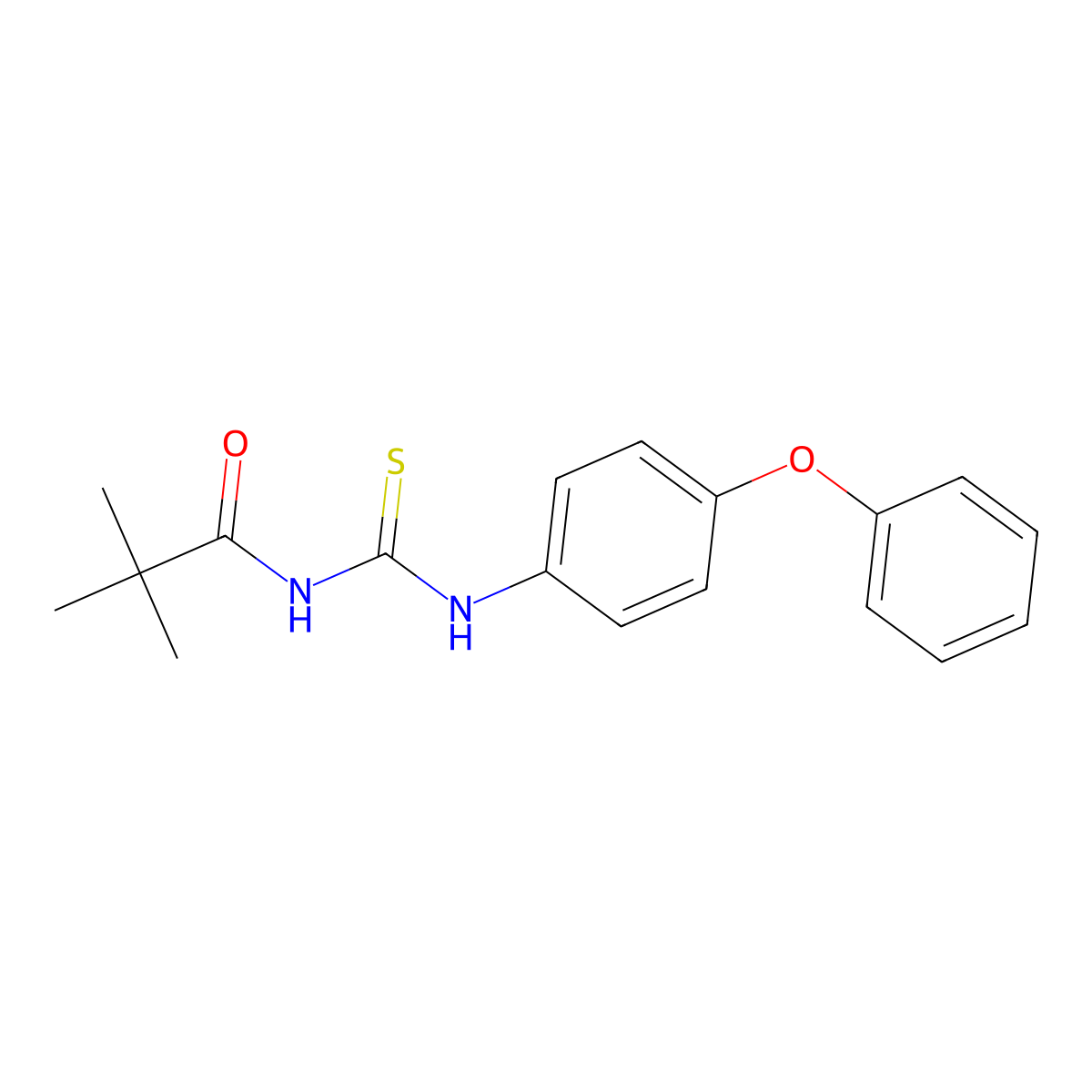 2,2-dimethyl-N-[(4-phenoxyphenyl)carbamothioyl]propanamide molecular structure, CAS 817570-24-4