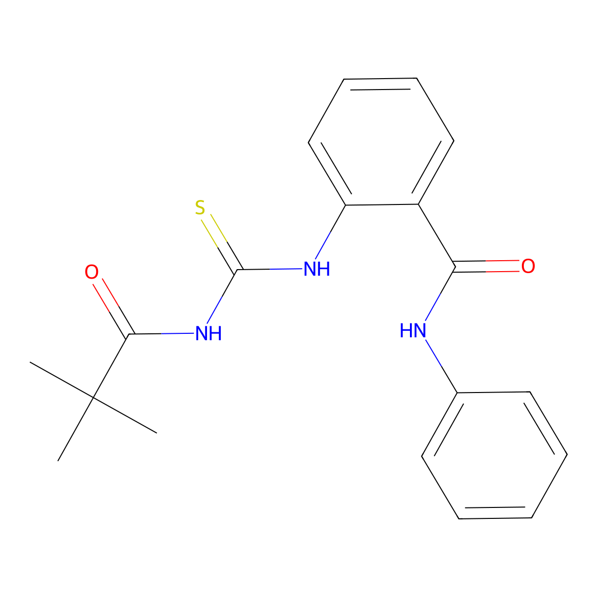 2-({[(2,2-dimethylpropanoyl)amino]carbonothioyl}amino)-N-phenylbenzamide molecular structure, CAS 817570-30-2
