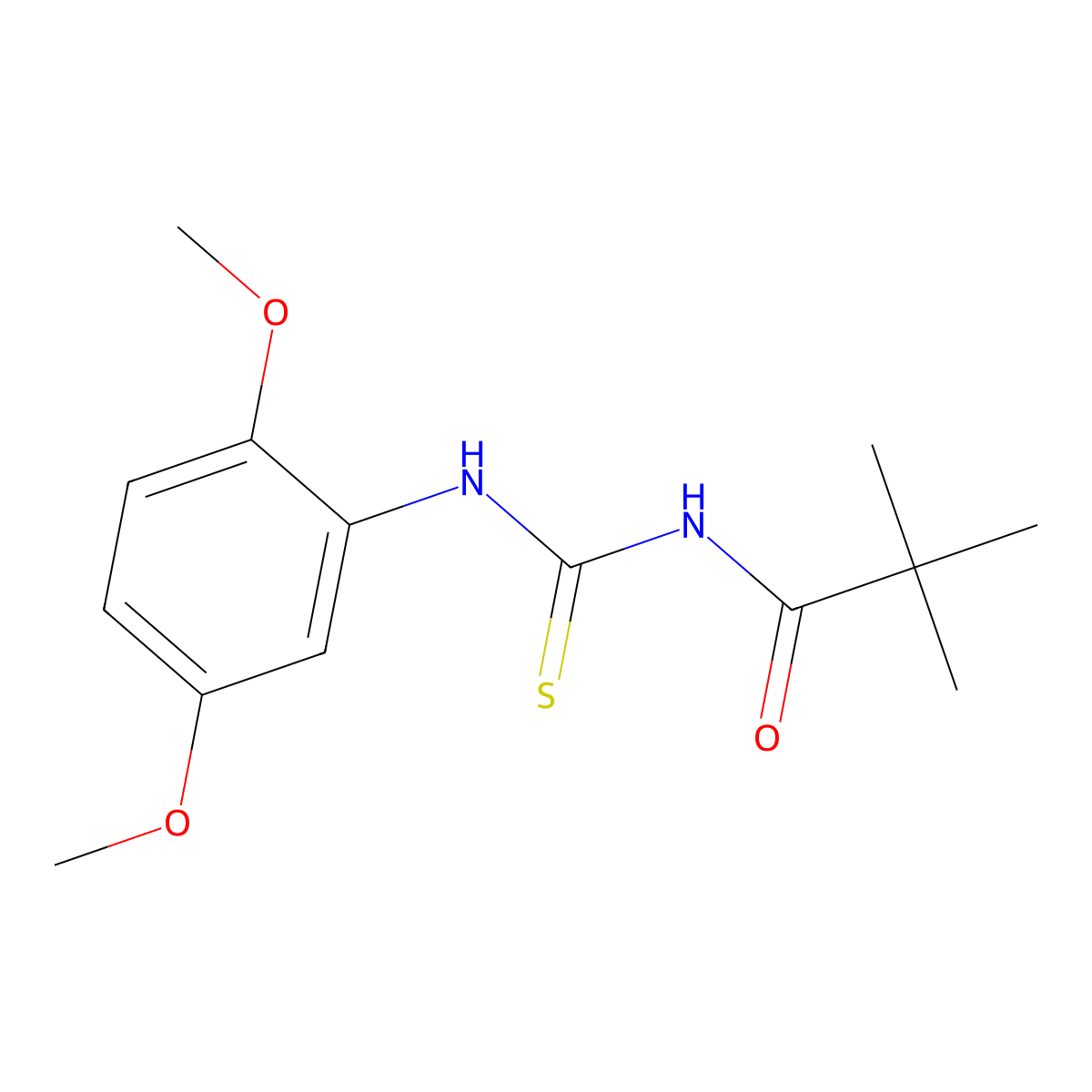 N-[(2,5-dimethoxyphenyl)carbamothioyl]-2,2-dimethylpropanamide molecular structure, CAS 817570-37-9