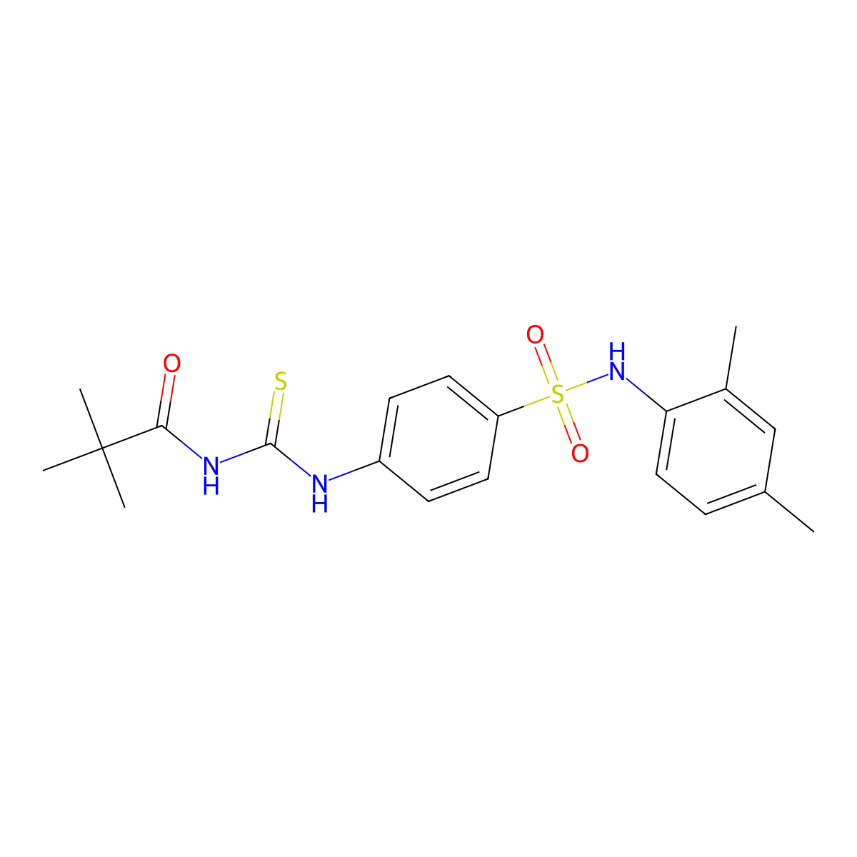 N-[[4-[(2,4-dimethylphenyl)sulfamoyl]phenyl]carbamothioyl]-2,2-dimethylpropanamide molecular structure, CAS 817570-57-3