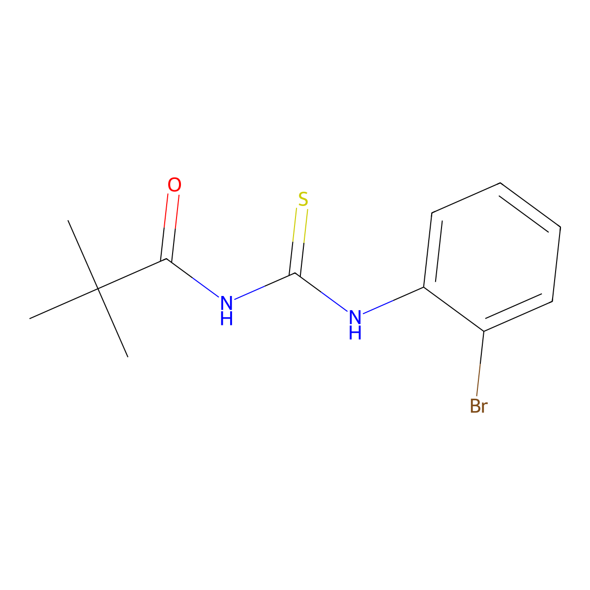 N-[(2-bromophenyl)carbamothioyl]-2,2-dimethylpropanamide molecular structure, CAS 817570-63-1