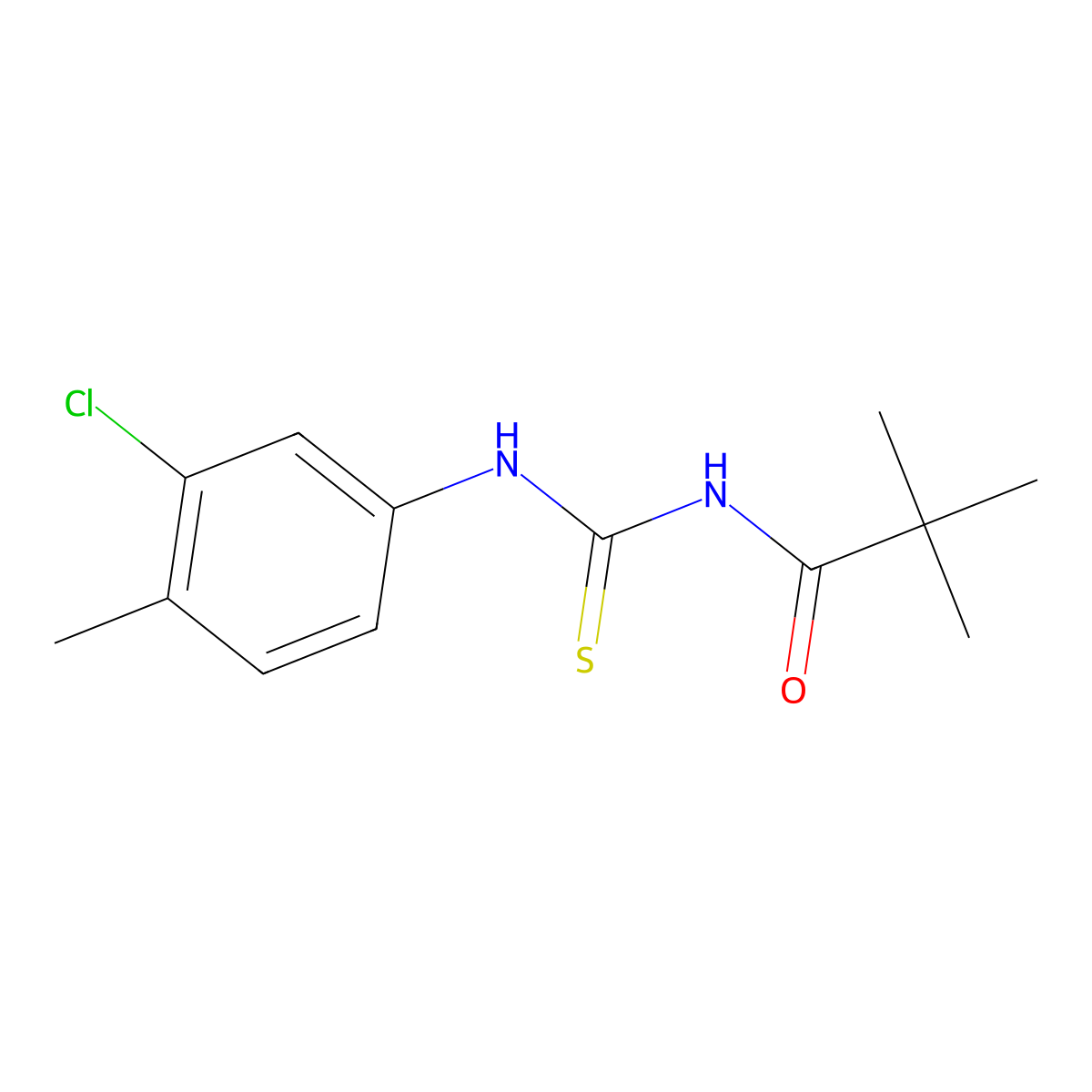 N-[(3-chloro-4-methylphenyl)carbamothioyl]-2,2-dimethylpropanamide molecular structure, CAS 817570-65-3