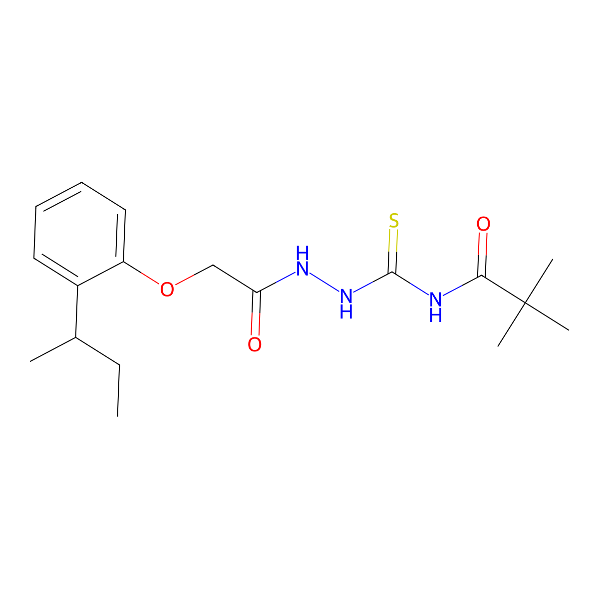 N-[[[2-(2-butan-2-ylphenoxy)acetyl]amino]carbamothioyl]-2,2-dimethylpropanamide molecular structure, CAS 817570-79-9