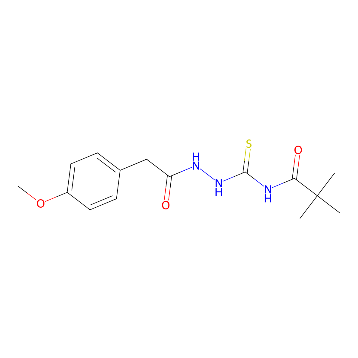 N-[[[2-(4-methoxyphenyl)acetyl]amino]carbamothioyl]-2,2-dimethylpropanamide molecular structure, CAS 817570-97-1