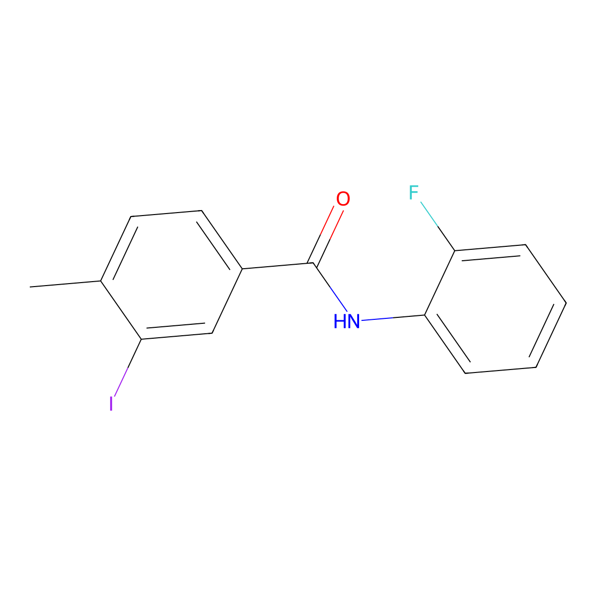 N-(2-fluorophenyl)-3-iodo-4-methylbenzamide molecular structure, CAS 817571-86-1