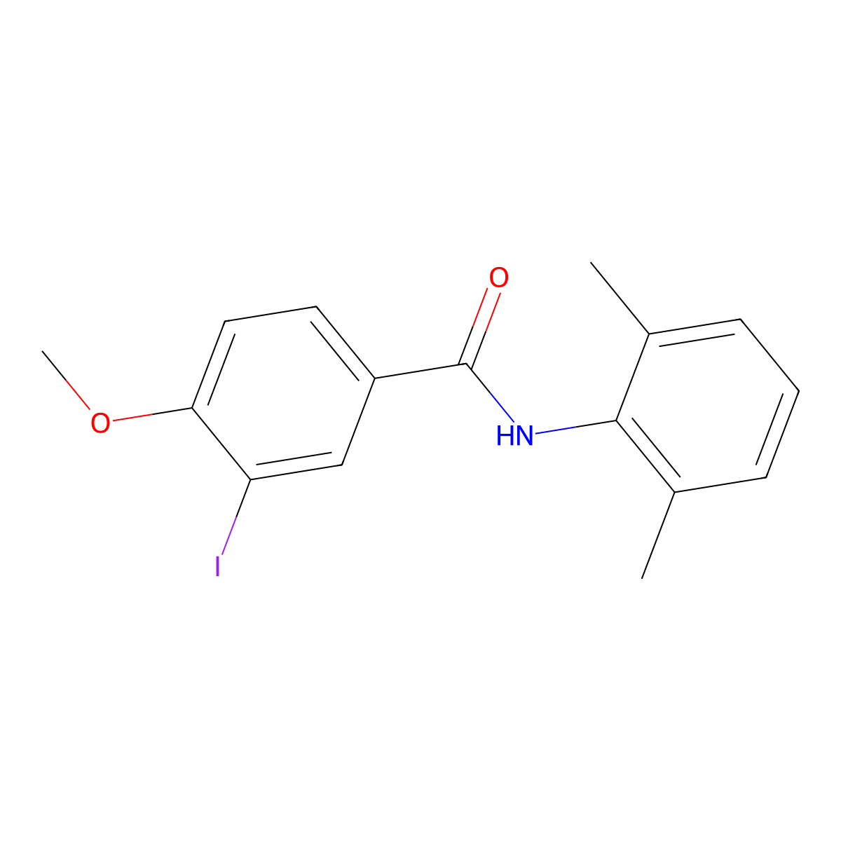 N-(2,6-dimethylphenyl)-3-iodo-4-methoxybenzamide molecular structure, CAS 817571-90-7
