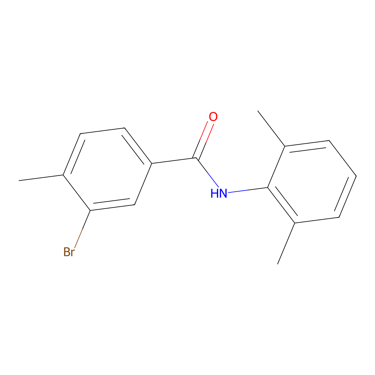 3-bromo-N-(2,6-dimethylphenyl)-4-methylbenzamide molecular structure, CAS 817571-94-1