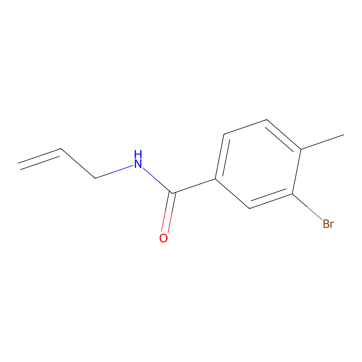 N-allyl-3-bromo-4-methylbenzamide molecular structure, CAS 817572-01-3