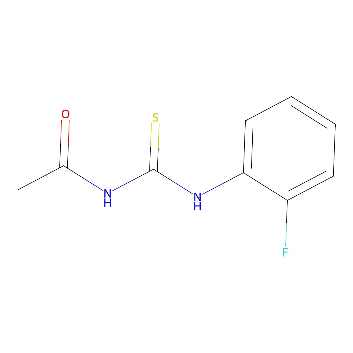 N-[(2-fluorophenyl)carbamothioyl]acetamide molecular structure, CAS 817572-22-8