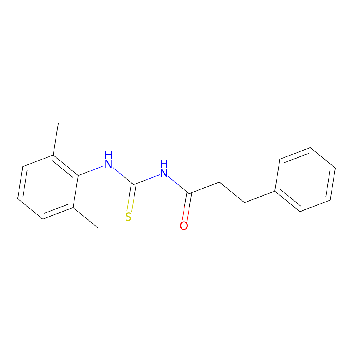 N-[(2,6-dimethylphenyl)carbamothioyl]-3-phenylpropanamide molecular structure, CAS 817572-29-5