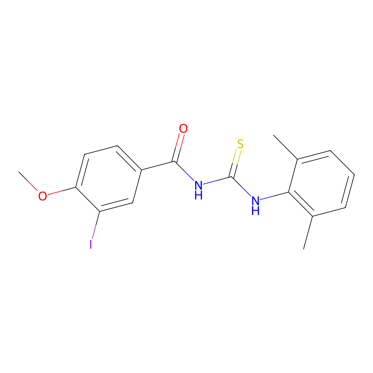 N-[(2,6-dimethylphenyl)carbamothioyl]-3-iodo-4-methoxybenzamide molecular structure, CAS 817572-35-3