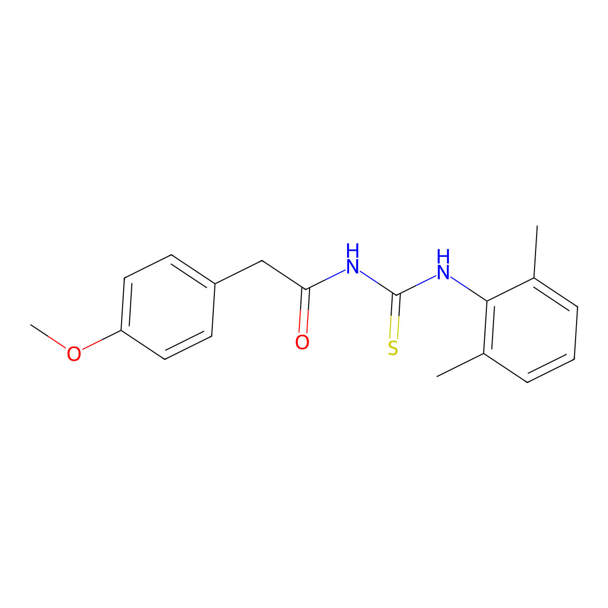 N-[(2,6-dimethylphenyl)carbamothioyl]-2-(4-methoxyphenyl)acetamide molecular structure, CAS 817572-37-5