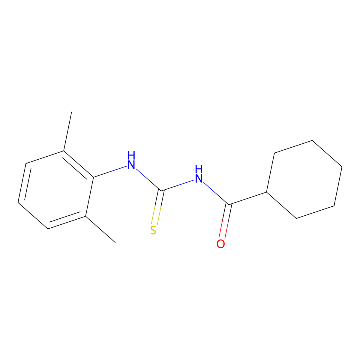 N-[(2,6-dimethylphenyl)carbamothioyl]cyclohexanecarboxamide molecular structure, CAS 817572-42-2