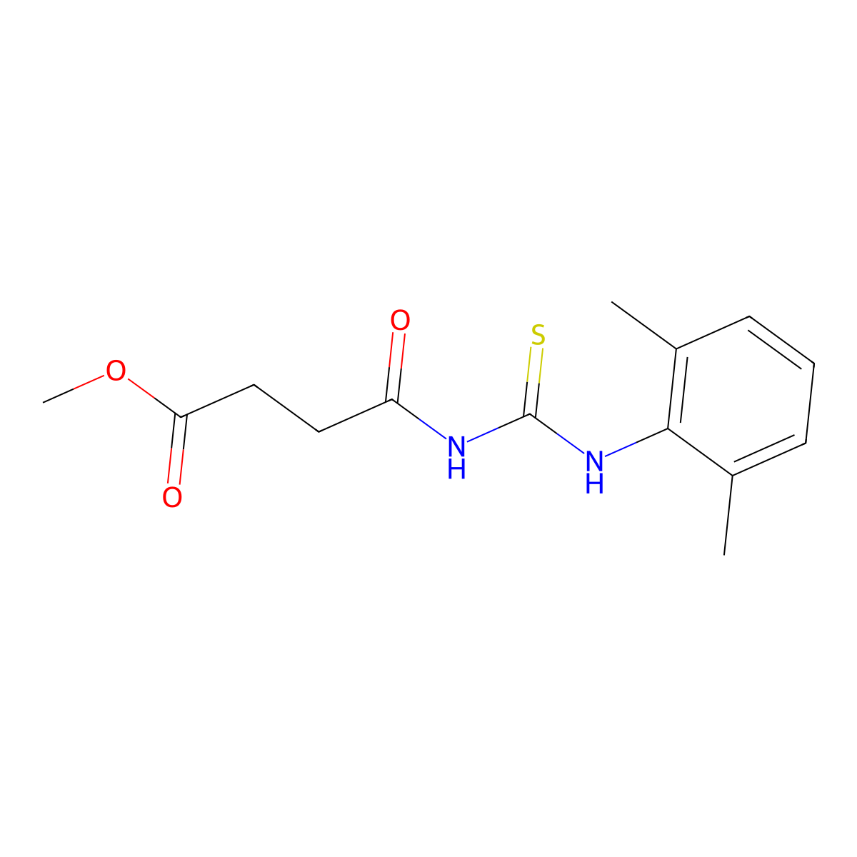 Methyl 4-({[(2,6-dimethylphenyl)amino]carbonothioyl}amino)-4-oxobutanoate molecular structure, CAS 817572-57-9