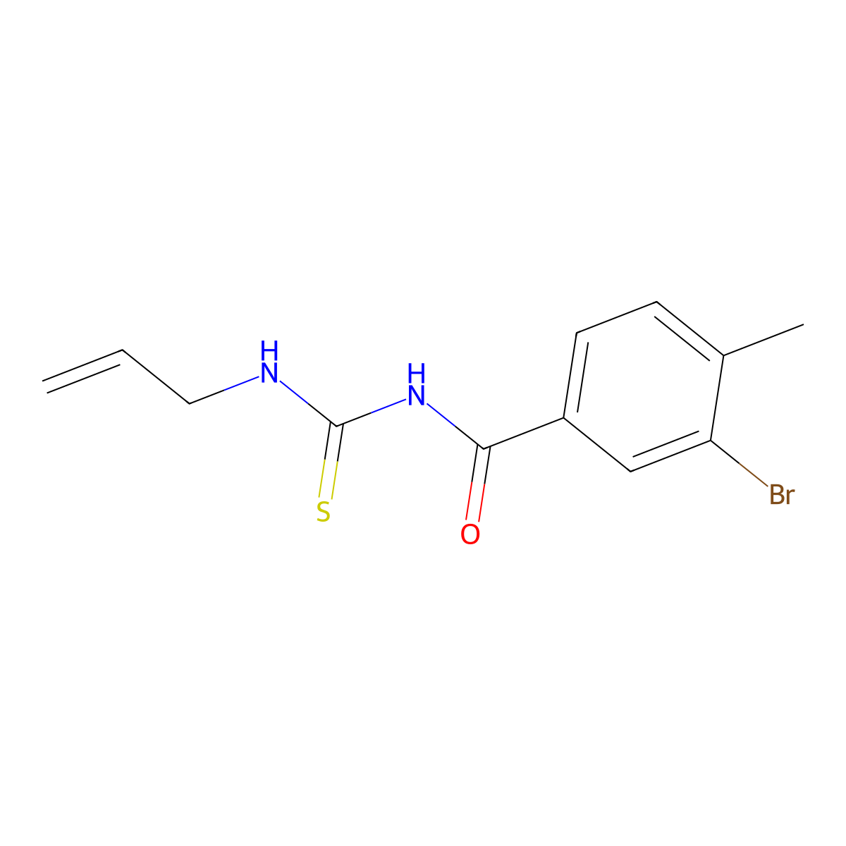 N-[(allylamino)carbonothioyl]-3-bromo-4-methylbenzamide molecular structure, CAS 817572-73-9