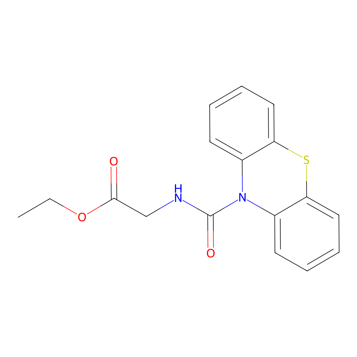 Ethyl 2-(phenothiazine-10-carbonylamino)acetate molecular structure, CAS 817574-29-1