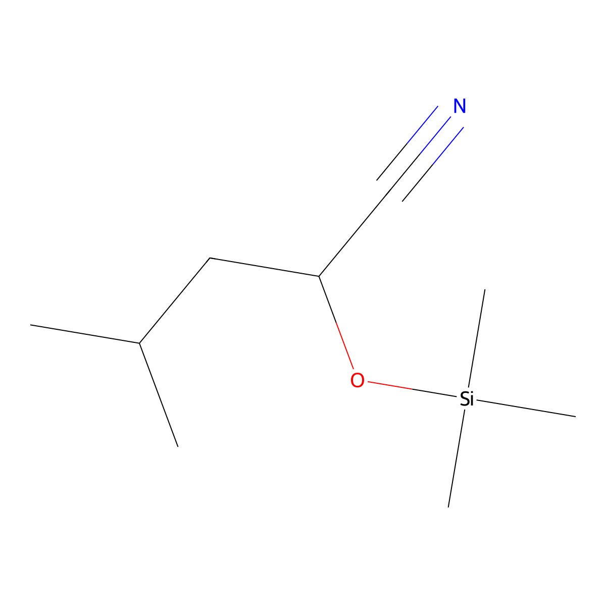 4-Methyl-2-[(trimethylsilyl)oxy]pentanenitrile molecular structure, CAS 81758-24-9