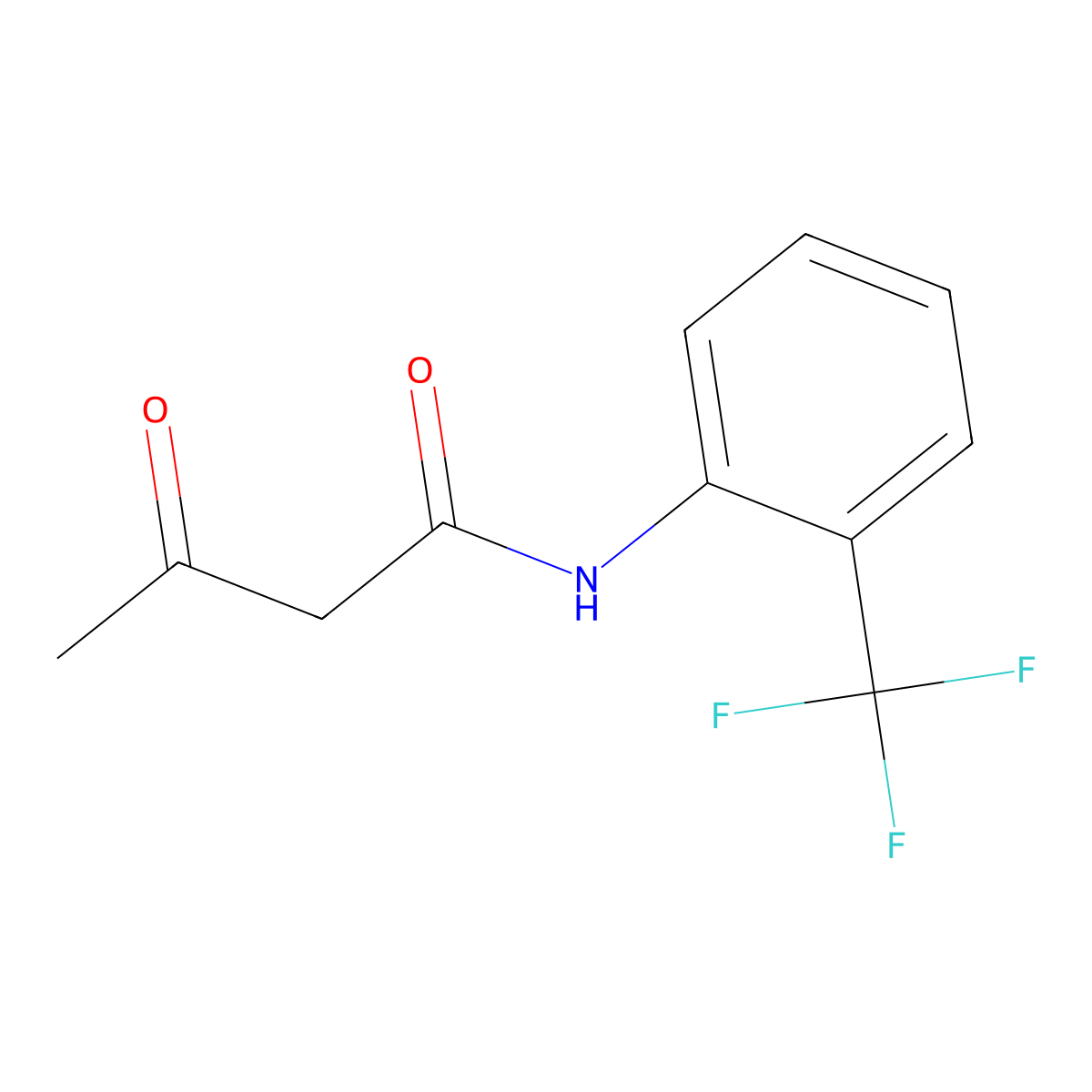 3-oxo-N-(2-(trifluoromethyl)phenyl)butyramide molecular structure, CAS 81761-28-6