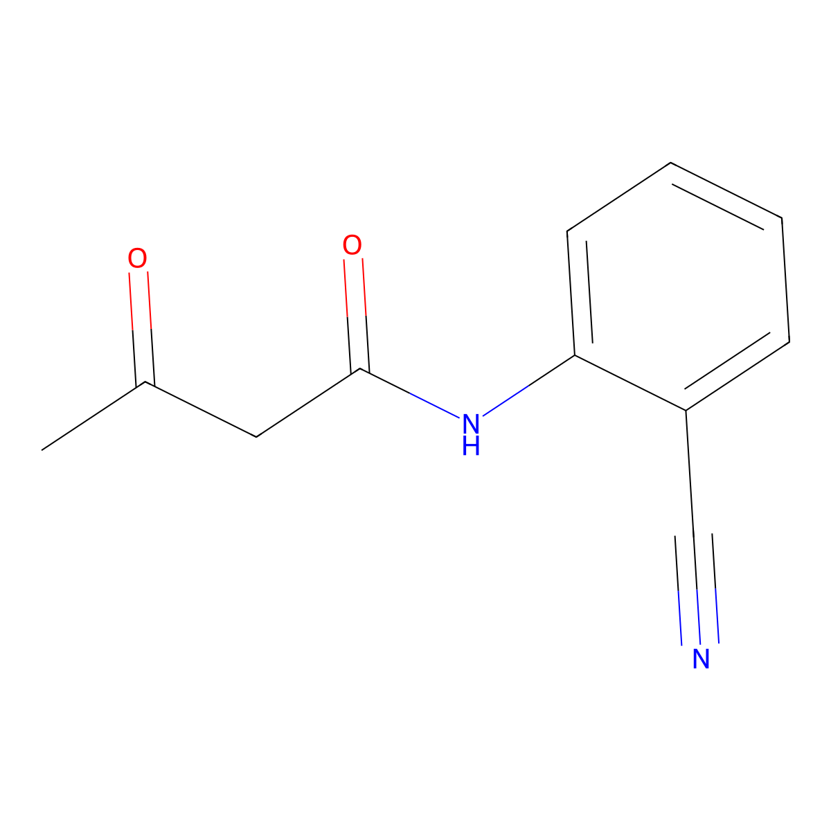 N-(2-cyanophenyl)-3-oxobutanamide molecular structure, CAS 81761-29-7