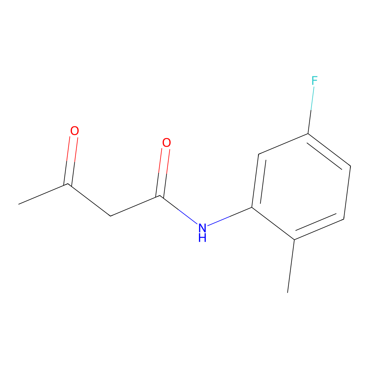 N-(5-fluoro-2-methylphenyl)-3-oxobutanamide molecular structure, CAS 81761-36-6