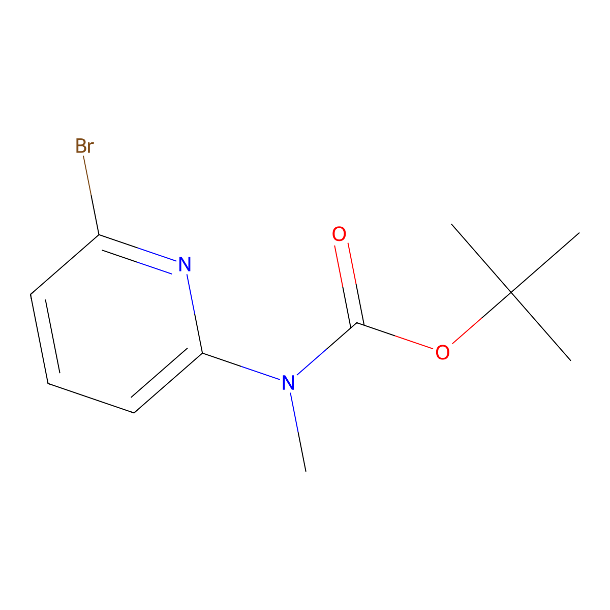 tert-butyl 6-Bromopyrid-2-yl-N-methylcarbamate molecular structure, CAS 817618-19-2
