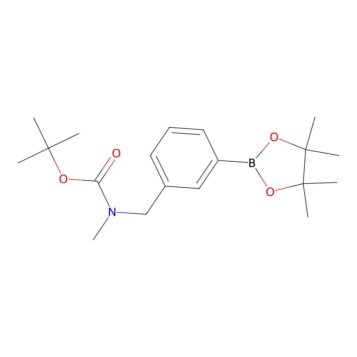 Tert-butyl 3-(4,4,5,5-tetramethyl-1,3,2-dioxaborolan-2-yl)benzylmethylcarbamate molecular structure, CAS 817618-31-8