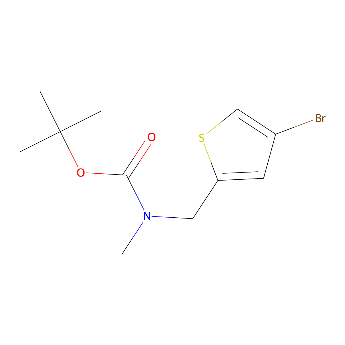 tert-butyl N-[(4-bromothiophen-2-yl)methyl]-N-methylcarbamate molecular structure, CAS 817618-40-9