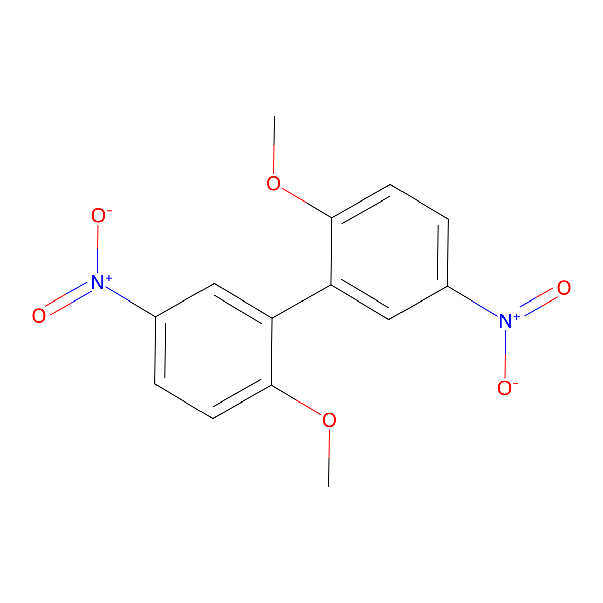 1-Methoxy-2-(2-methoxy-5-nitrophenyl)-4-nitrobenzene molecular structure, CAS 81763-59-9
