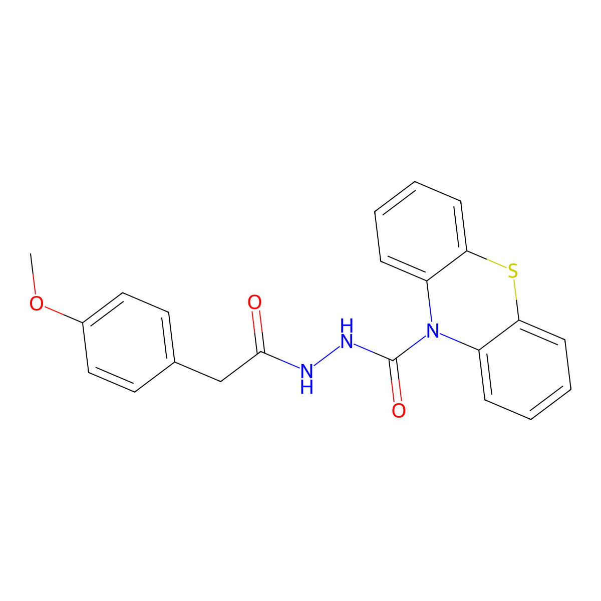 N'-[2-(4-methoxyphenyl)acetyl]phenothiazine-10-carbohydrazide molecular structure, CAS 817631-75-7