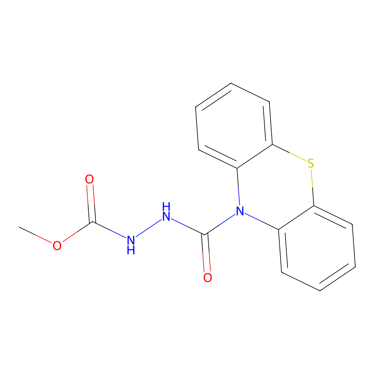 methyl 2-(10H-phenothiazin-10-ylcarbonyl)hydrazinecarboxylate molecular structure, CAS 817631-87-1