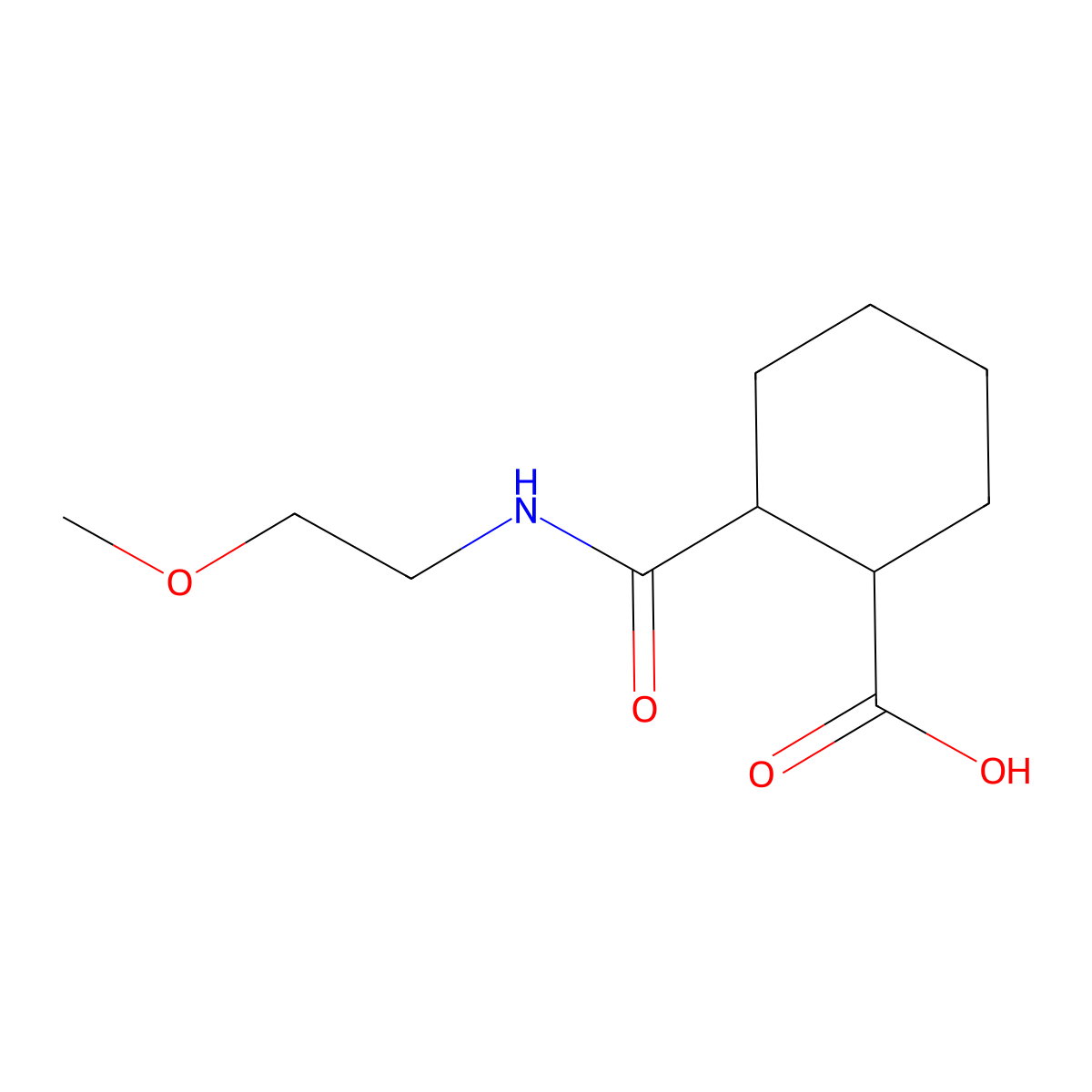 2-{[(2-Methoxyethyl)amino]-carbonyl}cyclohexanecarboxylic acid molecular structure, CAS 817632-37-4