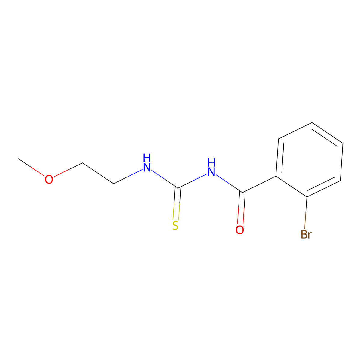 2-bromo-N-(2-methoxyethylcarbamothioyl)benzamide molecular structure, CAS 817632-68-1