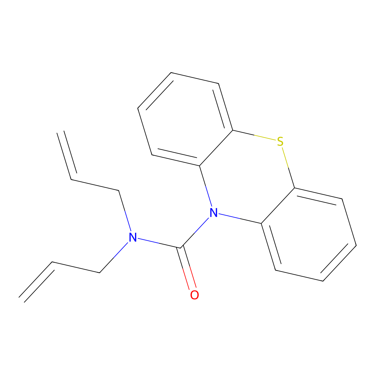 N,N-bis(prop-2-enyl)phenothiazine-10-carboxamide molecular structure, CAS 817632-86-3