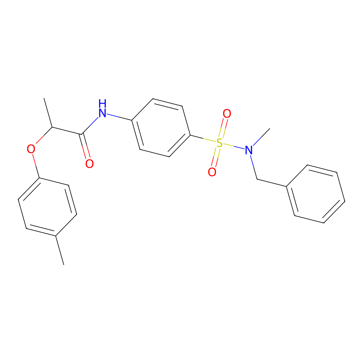 N-[4-[benzyl(methyl)sulfamoyl]phenyl]-2-(4-methylphenoxy)propanamide molecular structure, CAS 817632-91-0