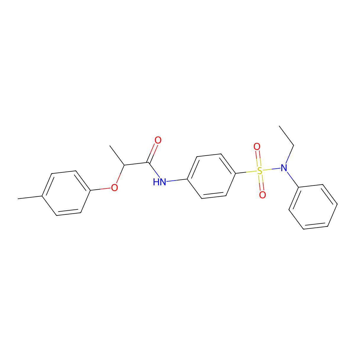 N-[4-[ethyl(phenyl)sulfamoyl]phenyl]-2-(4-methylphenoxy)propanamide molecular structure, CAS 817632-94-3